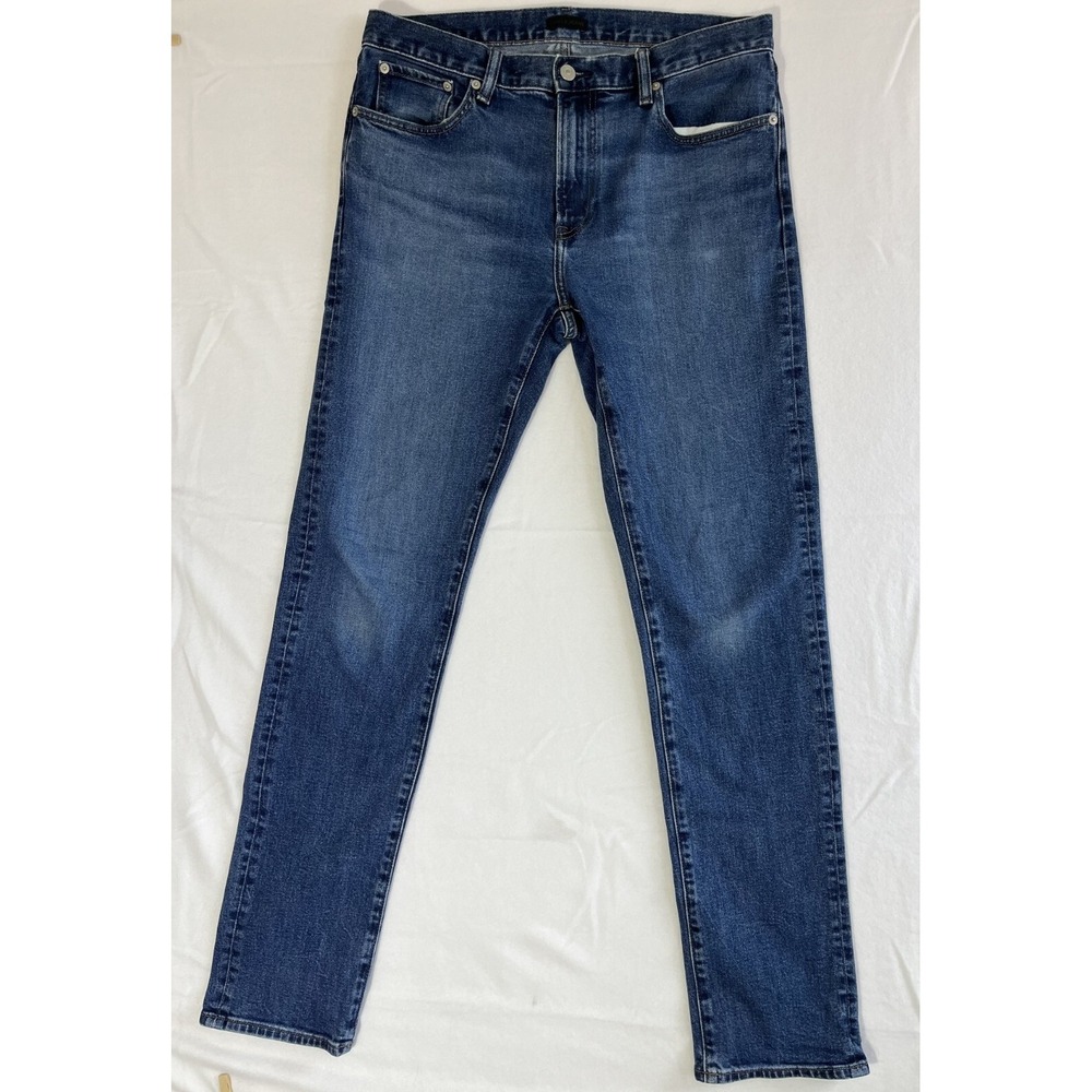 Uniqlo Skinny Tapered Men 32x34 Blue Stretch Denim Jeans 321-444584